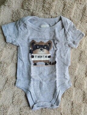 Gray Raccoon 'It Wasn't Me' Baby One-Piece